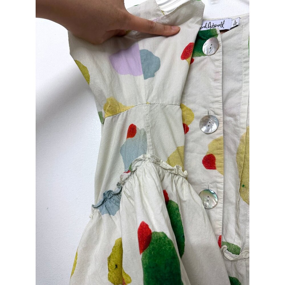 Rachel Antonoff Filthy Martini Olive Print Howard Babydoll Mini Dress L - Picture 14 of 15